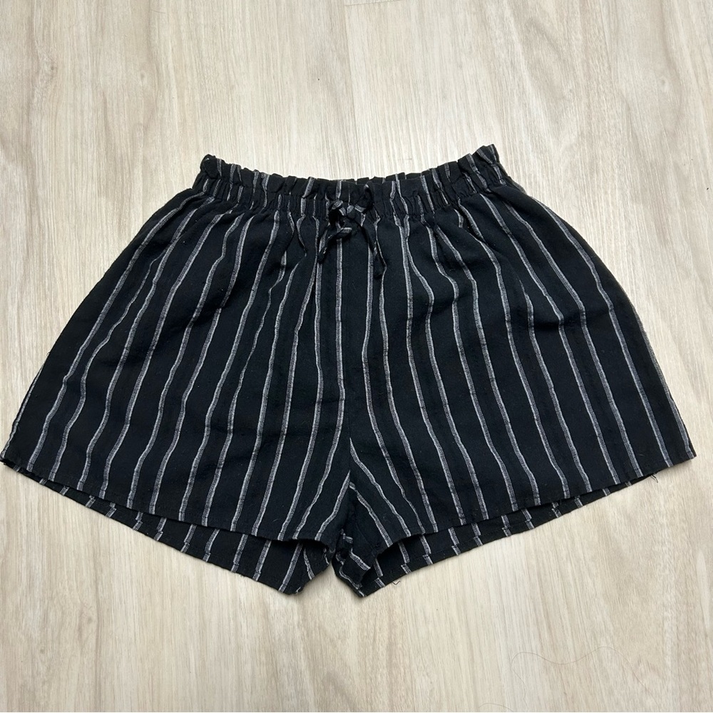 Shein Girls Black White Stripe‎ Shorts Size 11-12 Years